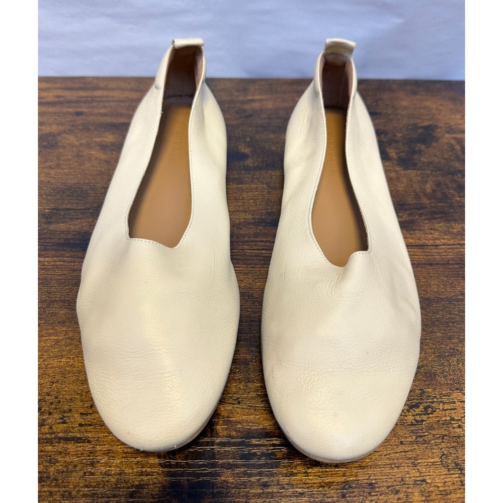 Everlane The Day Glove Leather Ballet Flats Canvas Ivory Size 10 Made in Italy - Picture 11 of 11